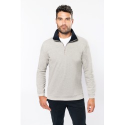 Sweat-shirt piqué col zippé